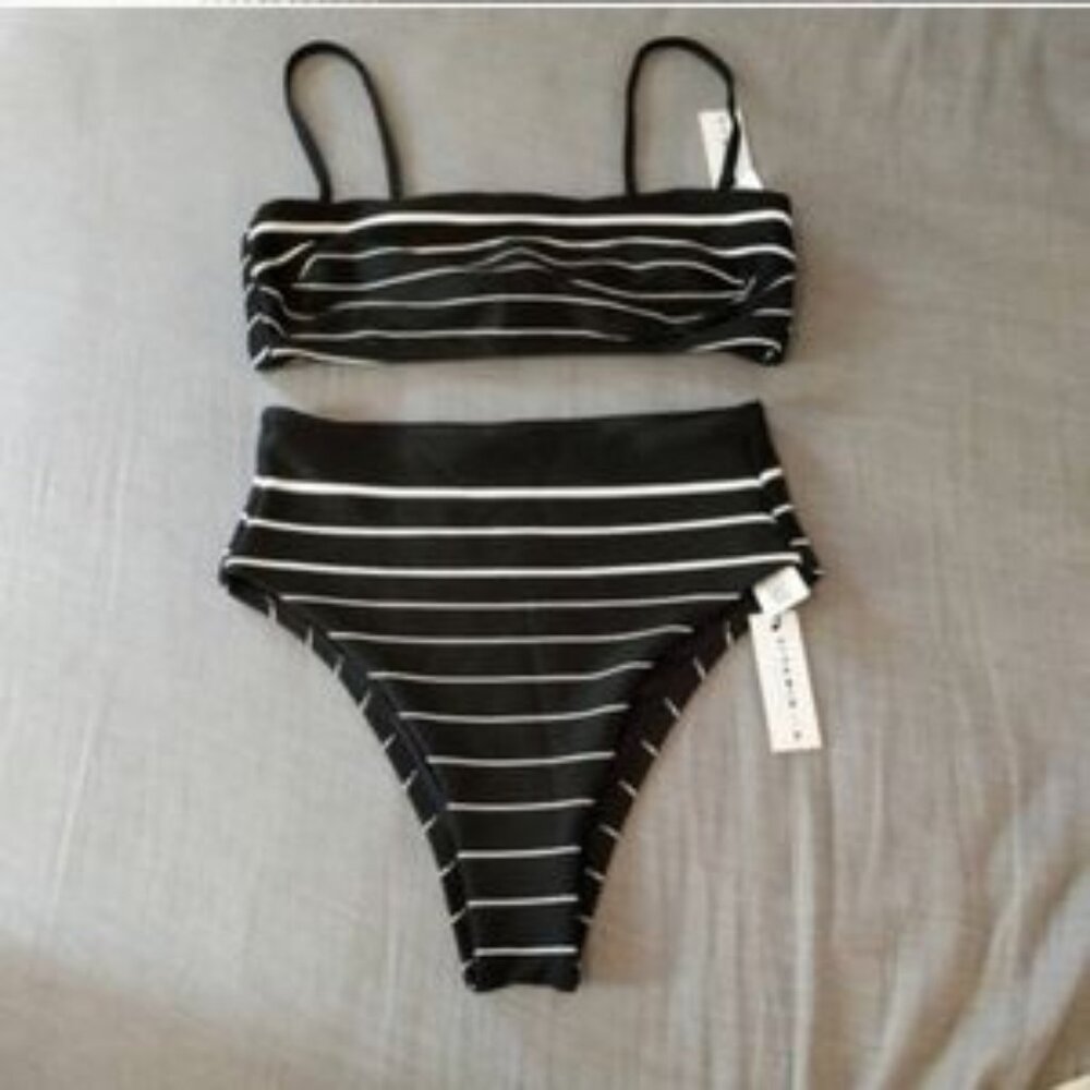 Vitamin A Mila Barcelona Bikini Set Midnight Stripe